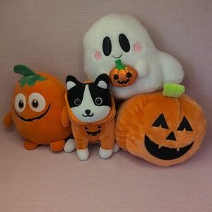 Halloween Plush Toy Set - Pumpkin & Ghost Plushies